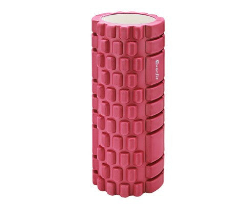 Yoga Gym Pilates EVA Grid Foam Roller Pink 33 x 14cm