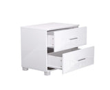 Bedside Table -  High Gloss White