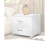 Bedside Table -  High Gloss White