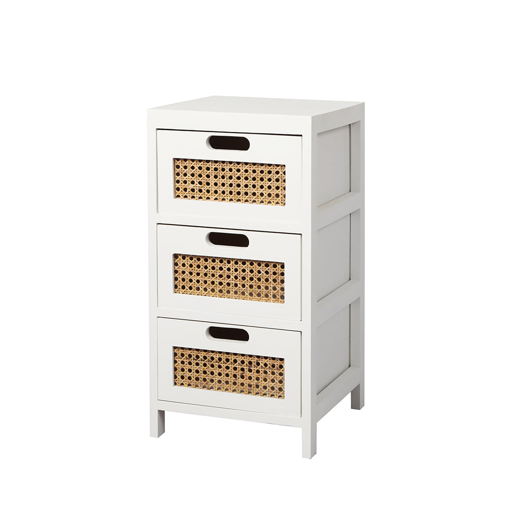 Levede Bedside Tables Drawers Side Table Paulownia Wood Storage Cabinet White