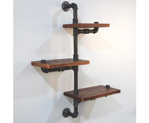 Rustic Industrial DIY Floating Pipe Shelf