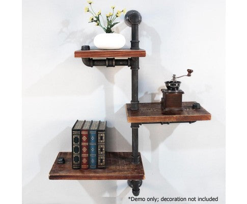 Rustic Industrial DIY Floating Pipe Shelf