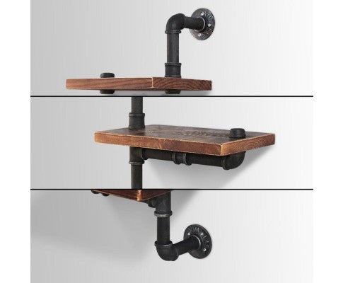 Rustic Industrial DIY Floating Pipe Shelf