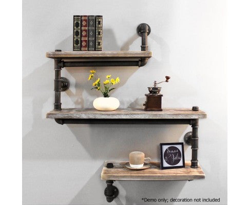 Rustic Industrial DIY Floating Pipe Shelf