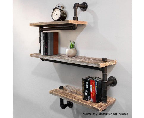 Rustic Industrial DIY Floating Pipe Shelf