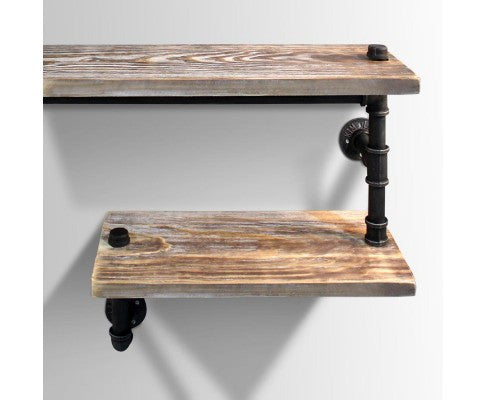 Rustic Industrial DIY Floating Pipe Shelf